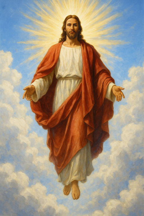 Jesus returning in glory