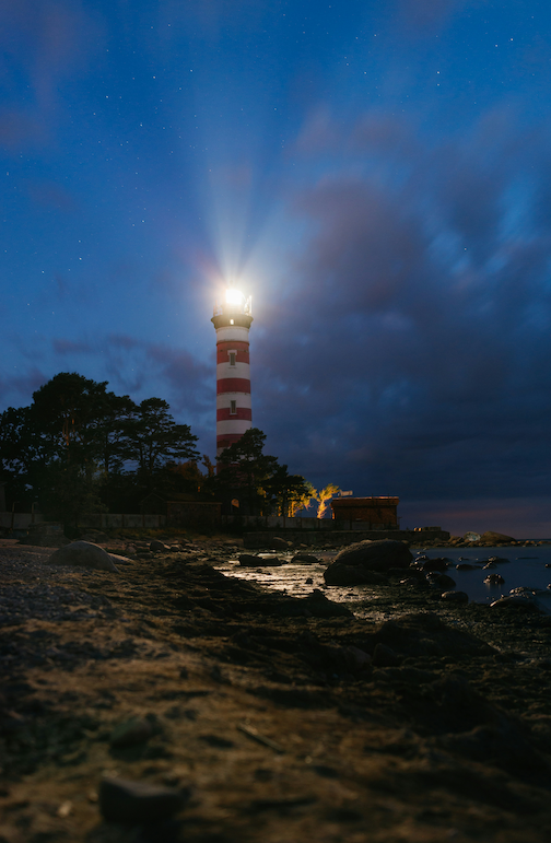 Lighthouse on a dark night